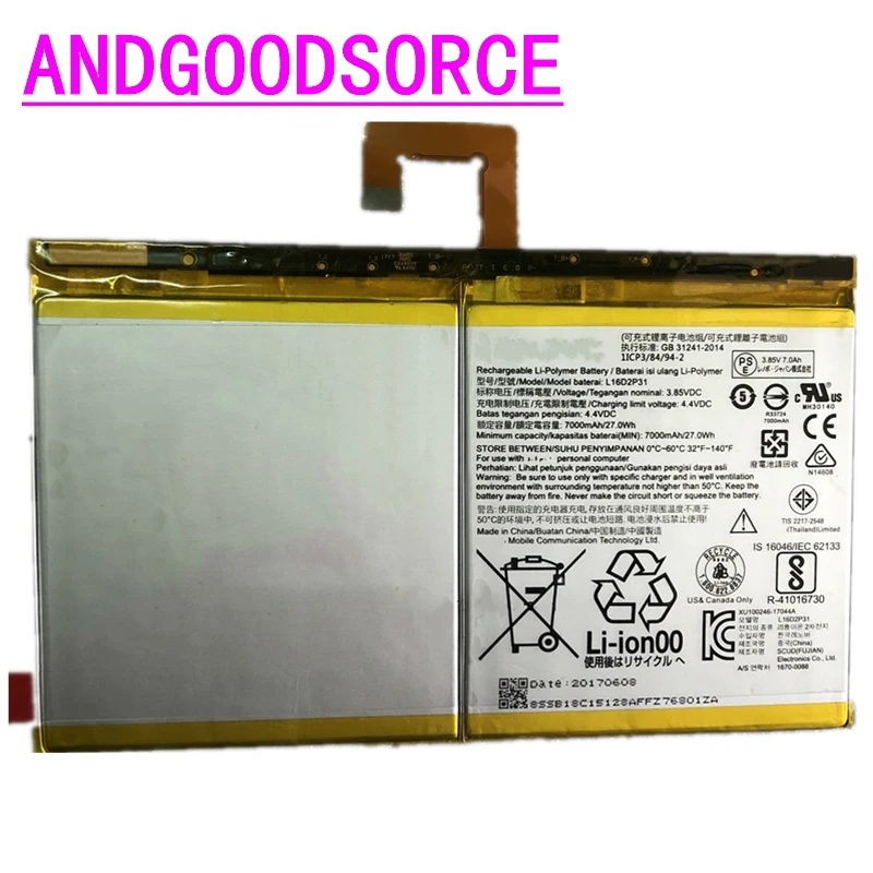 Новый L16D2P31 Оригинальный аккумулятор для планшета Lenovo Tab 4 Tab4 плюс TB-X704F TB2-X30M TB-X304F