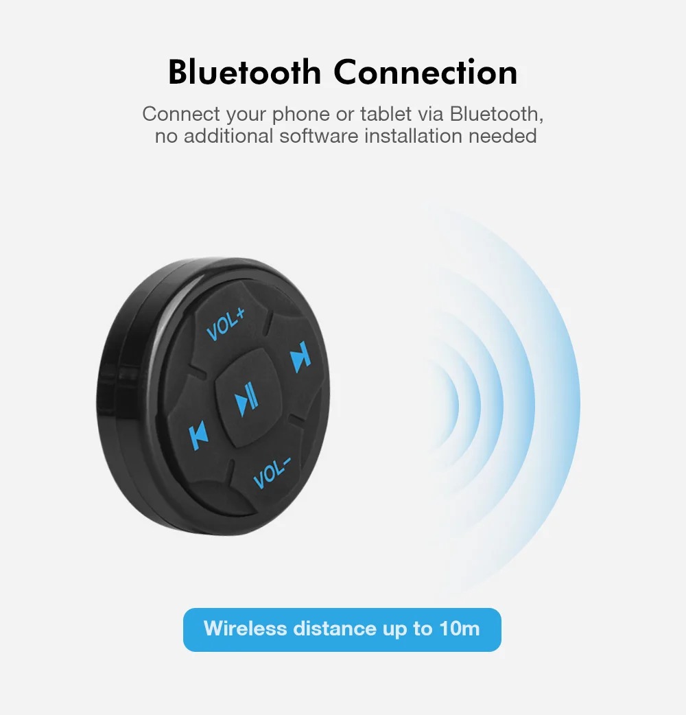Wireless Blue backlight Car Steering Wheel Controller Universal 5-key Buttons Bluetooth 4.0 Remote Control | Автомобили и
