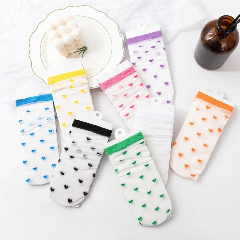 Calcetines finos de verano para ni&ntilde;os, medias de tubo recto sin tac&oacute;n, de seda pura brillante, para padres e hijos-2