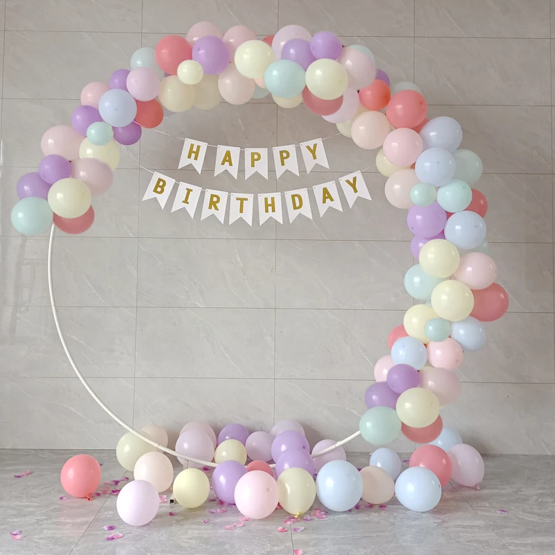 Железный круг День рождения Свадьба Фотофон круглый фон шар рамка открытый газон