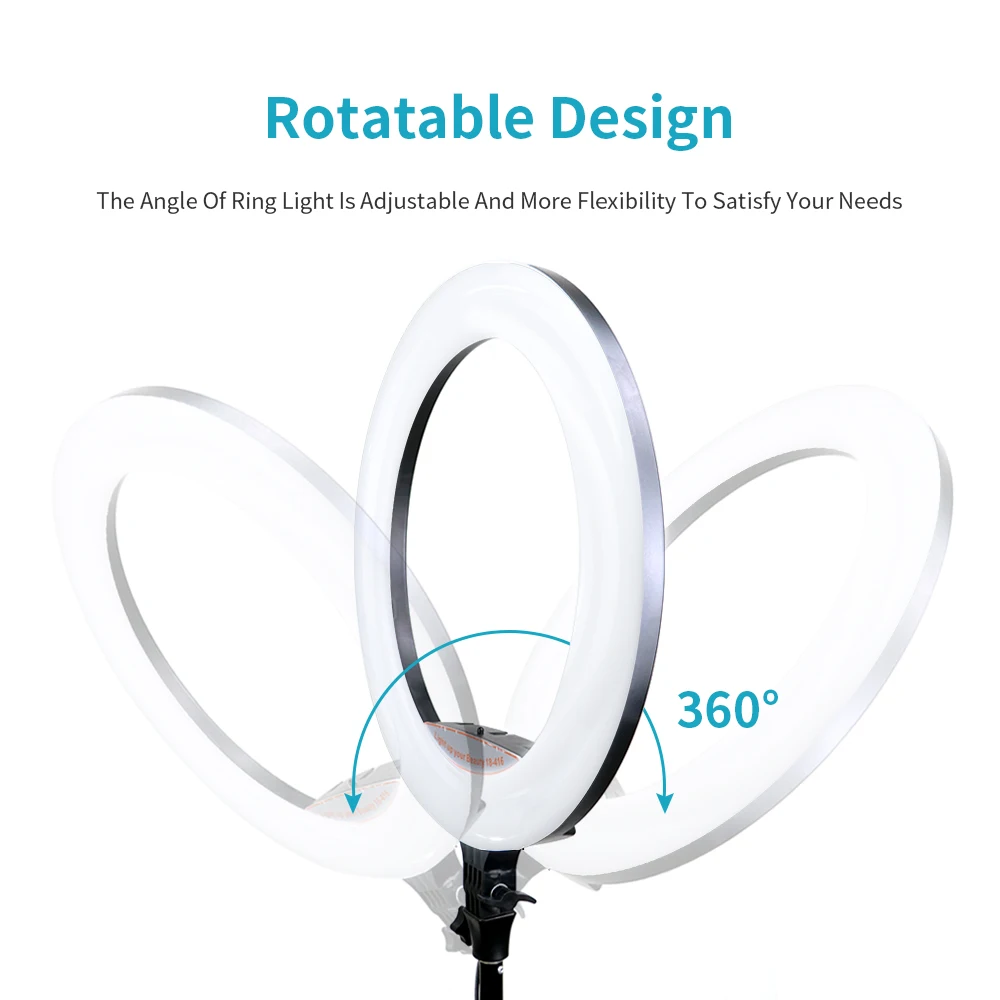 45cm LED Ring Light 18 Inch Profissional Photography Lighting Dimmable Selfie Lamp with Tripod Stand Phone Holder for Video Live |