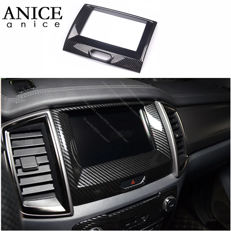 

Цветная внутренняя Центральная навигационная рамка из углеродного волокна, чехол для Ford Ranger Everest Endeavour 2015, 2016, 2017, 2018, 2019, 2020