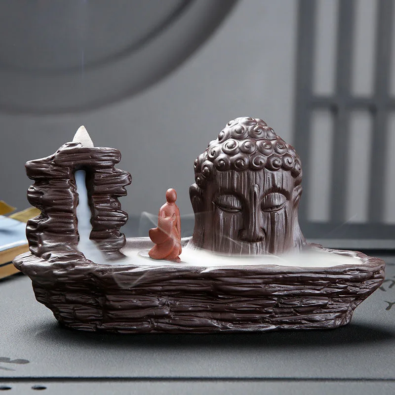 F фиолетовая Песочная Будда с обратным потоком ароматическая горелка