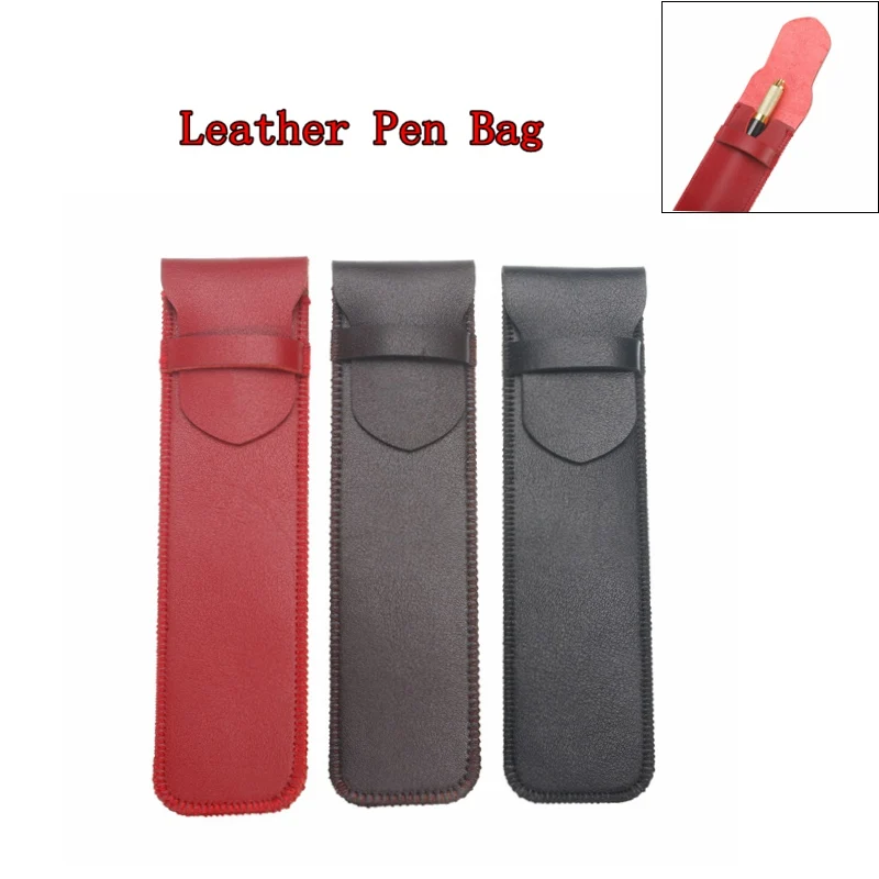 Пенал из натуральной кожи 16x6 см чехлы искусственной воловьей с перьевым чехлом