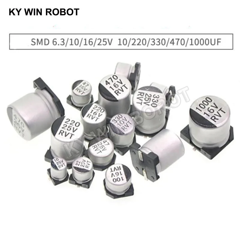 10 шт. алюминиевый электролитический конденсатор SMD 6 3 в 16 В 25 35 50 1 мкФ 2 22 33 47 100 Ф 220