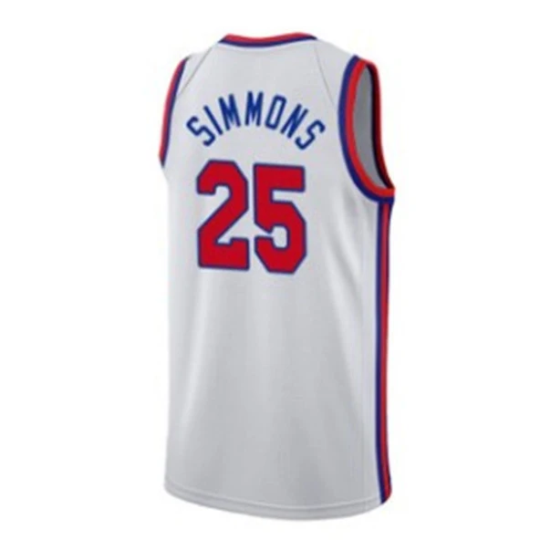 

Mens New American Basketball Clothes #25 Philadelphia 76ers Ben Simmons European Size Ball Pants T Shirts Cool Tops Loose Cloth
