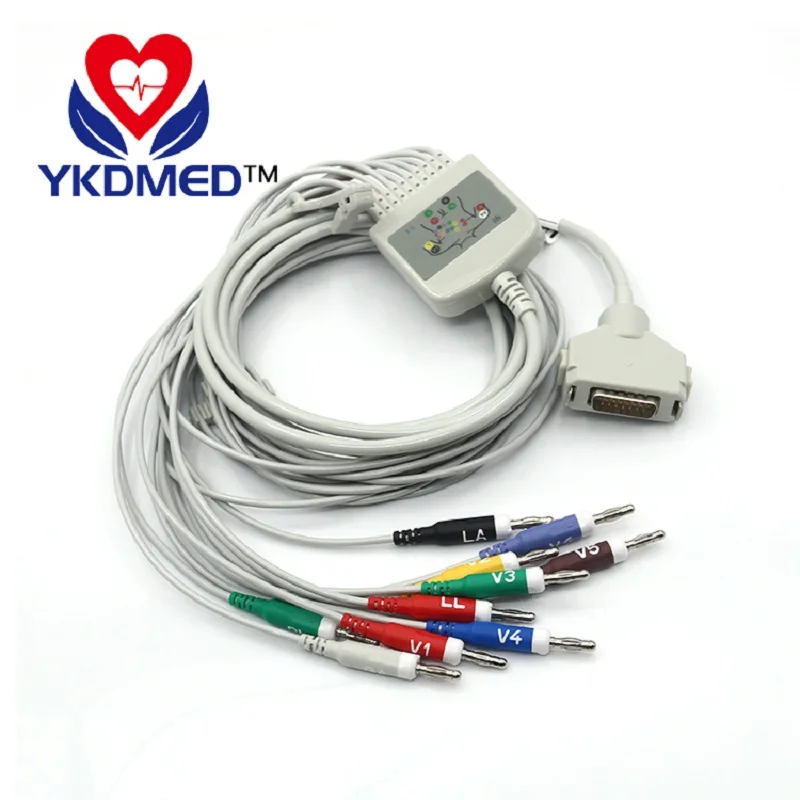 Fukuda Denshi FX 7102 аксессуары ekg CardiMax 7101 7202 7402 2111 FCP 2155 с 10 свинцом AHA Banana 4 0|cable ecg|cable 2cable |
