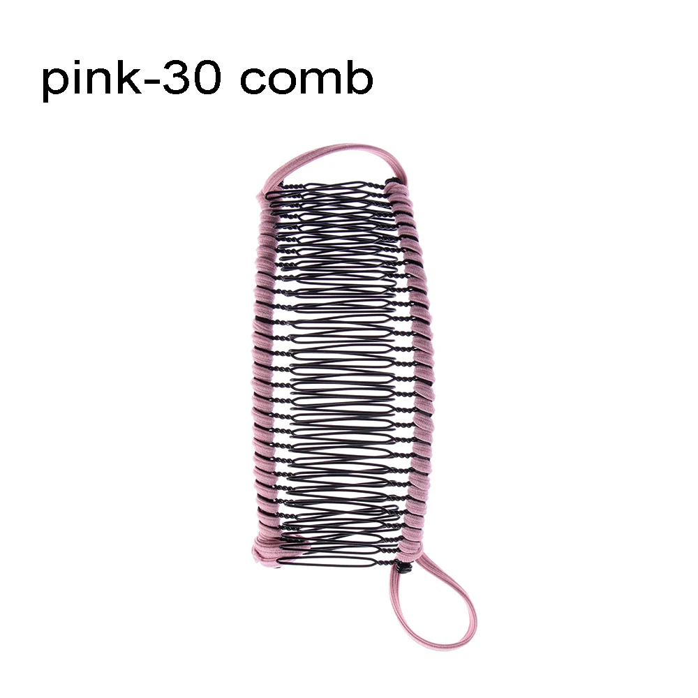 pink 30 comb Большой размер цветок Ретро Когти для волос зажим в форме рыбы заколка «банан» Заколка-краб металлические аксессуары для волос - Цвет: pink 30 comb
