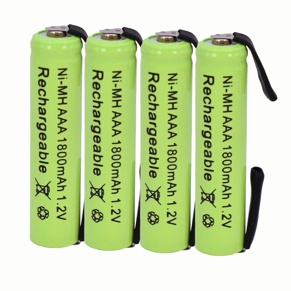 Аккумуляторная батарея 2021 Ni-MH 1 2 в AAA 1800 мА · ч с паяльными вкладками для Philips Braun