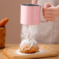flour sifter cake tools pastry bakeware semi automatic hand held flour shaker hand pressing flour sieve kitchen accessories