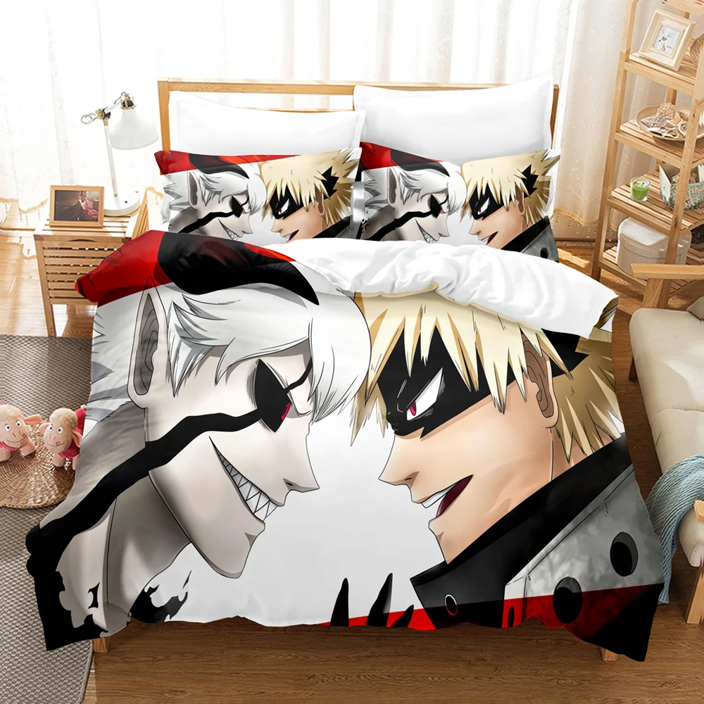 

Japan Anime My Hero Academia 3D Printed Bedding Set Cartoon Duvet Covers Pillowcases Comforter Bedding Set Bedclothes Bed Linen