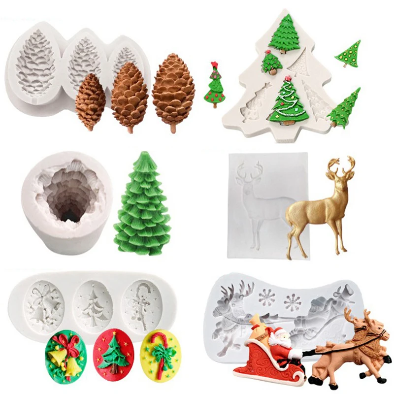 

Силиконовая форма в виде Санты, мастики, рождественского шоколада, украшения для торта, силиконовая форма «сделай сам», товары для рукодели...