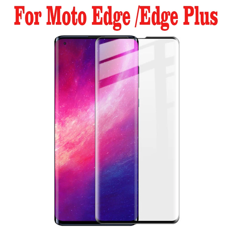 3D изогнутое высокоалюминиевое закаленное стекло для Motorola MOTO Edge полное покрытие 9H