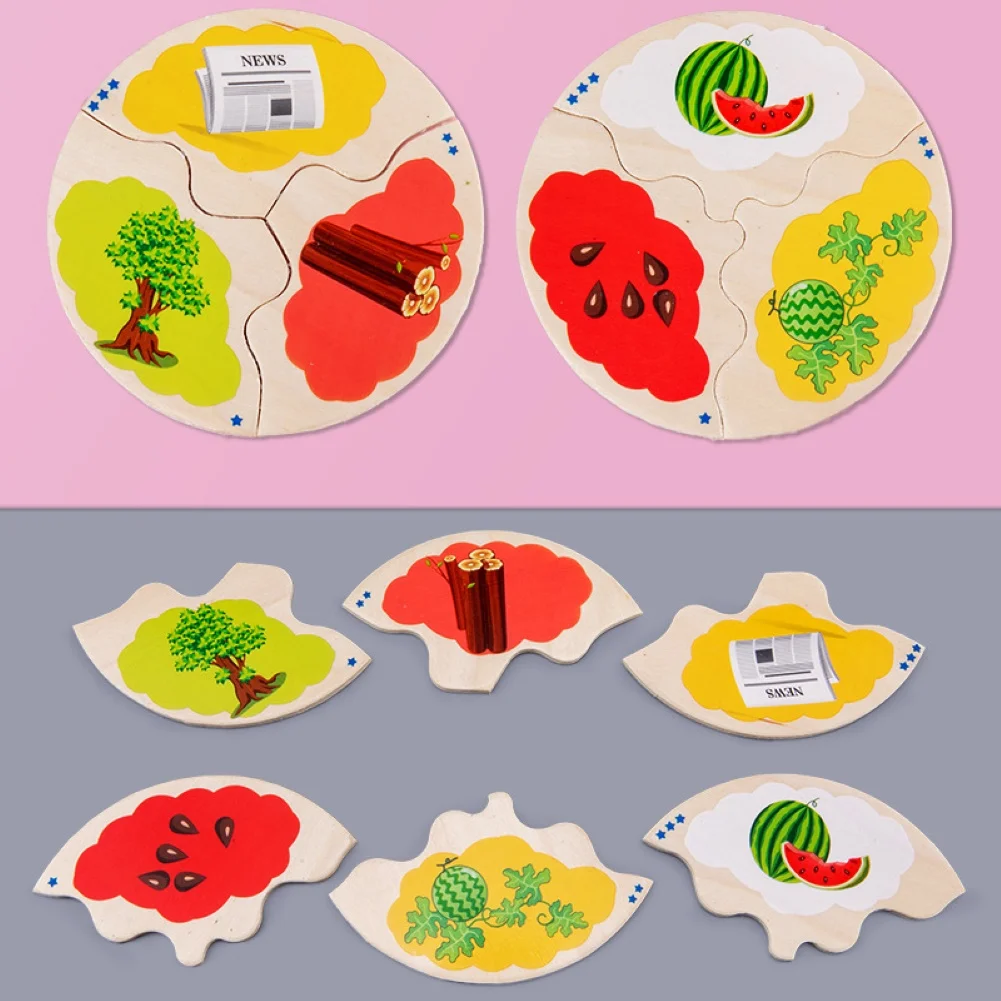 12 шт дети круглой формы арбуз лягушка курица Эволюция роста головоломки