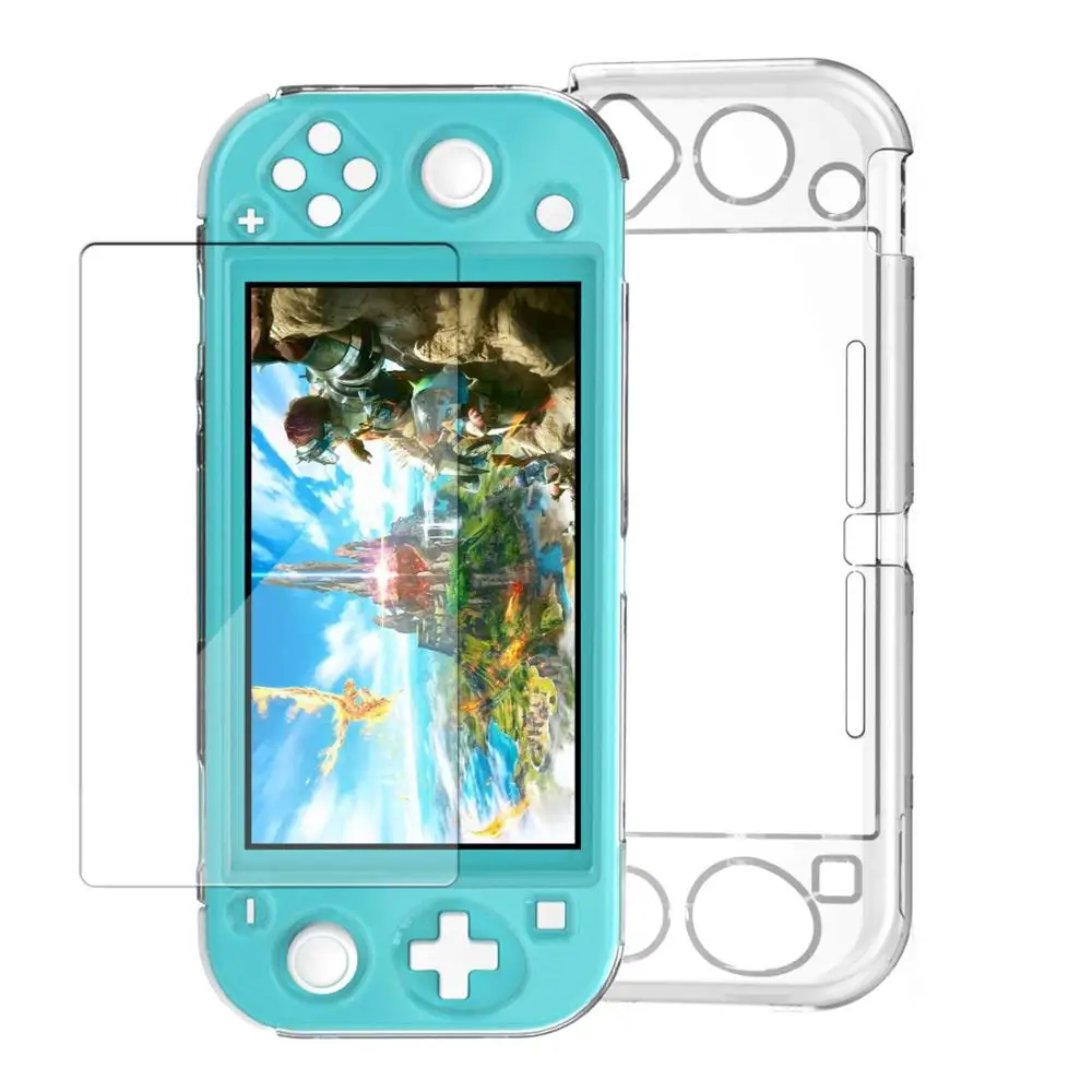 

Ultra Slim Clear Crystal Cover Case For Nintendo Switch Lite Case Protective Shell with a Glass Screen Protector