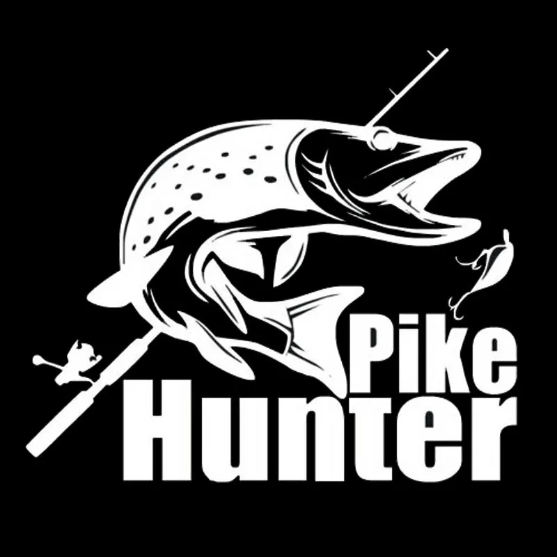 

Aliauto Personality Fashion Car Stickers Hunter Pike Fishing Bite Car Styling Decal Accessories Black/silver,25cm*22cm
