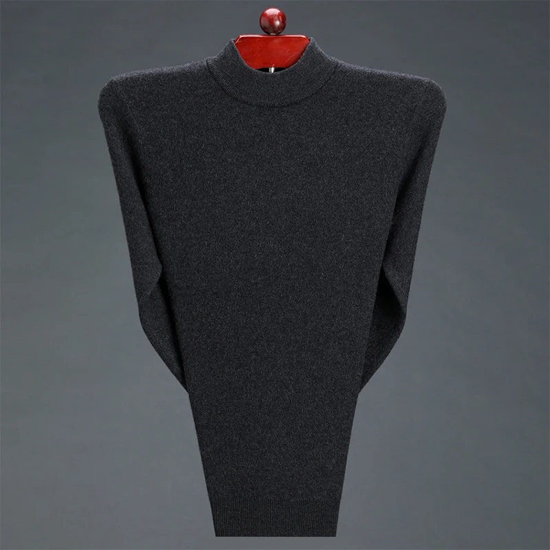 

Brand Winter Men Knitted Sweaters 95% Cashmere Male Warm & Thermal Wool Sweater Basic Solid Color Pullover Jumpers