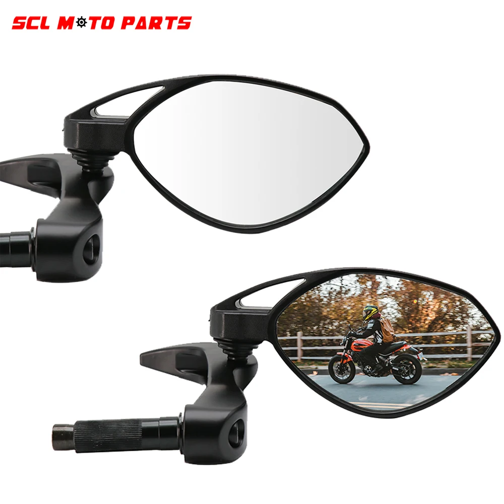 

ALconstar- Motorcycle Rearview Mirrors Universal 1Pair 18mm Handle Bar End Rear View Mirrors Motorbike Scooter Accessories