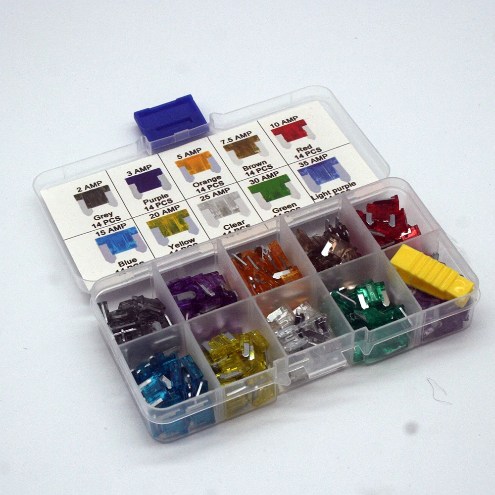 Мини-предохранители для автомобиля комплект предохранителей 100 шт. 2 А 3 5 7 10 15 20 25 30