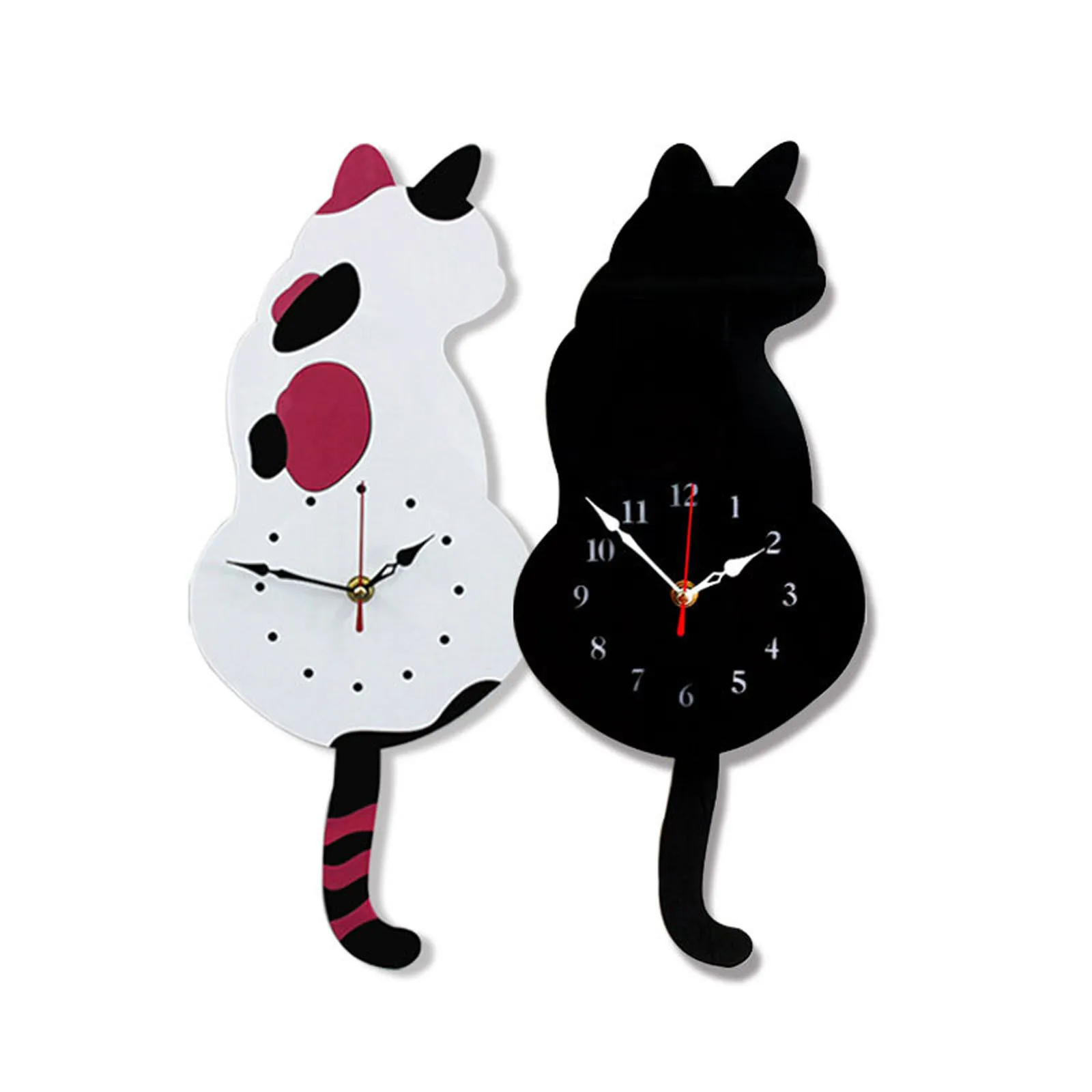 

Home Decoration Living Room Wagging Tail Cat Children Room Creative Wall Clock