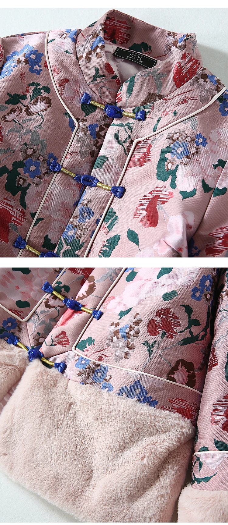 Зимние китайские традиционные женские куртки с воротником-стойкой |