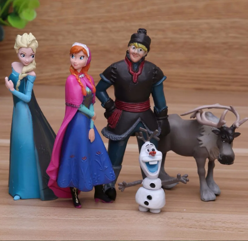 Экшн-фигурки Disney Холодное сердце 5 шт./лот Анна Эльза Кристофф Свен Олаф ПВХ