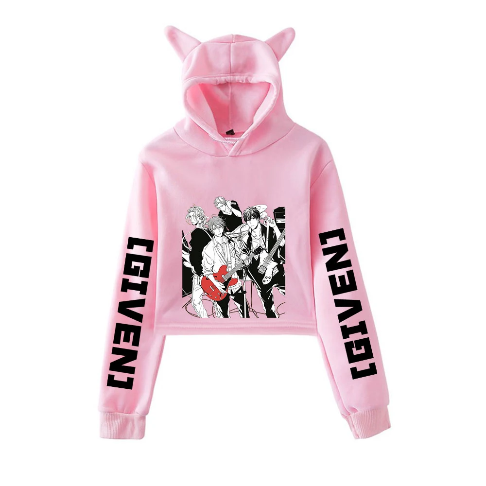 

Given Manga Music Mafuyu Pullover Cat Cropped Hoodie Long Sleeve Sweatshirts Crop Top Women's Hoodie 2021 Fashion Clothes