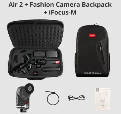 FashionBackpack MOZA Air 2 3-х позиционный ручной карданный подвес стабилизатор OLED Дисплей Смарт покадровой объектив Управление Системы для однообъективных цифровых зеркальных фотокамер и записывающих беззеркальных - Комплект: FashionBackpack