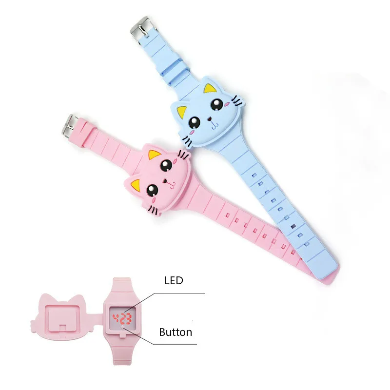 Детские часы 2019 модные детские высокого качества led дисплей милые Мультяшные для