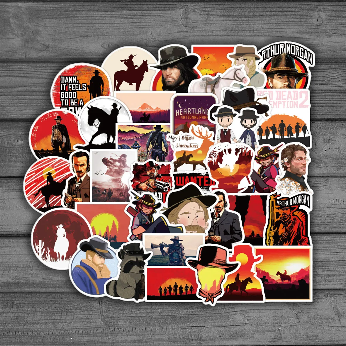 

10/50pcs Game Stickers Red Dead Western Cowboy Style Redemption for Phone Laptop Luggage Case Skateboard Waterproof Stickers