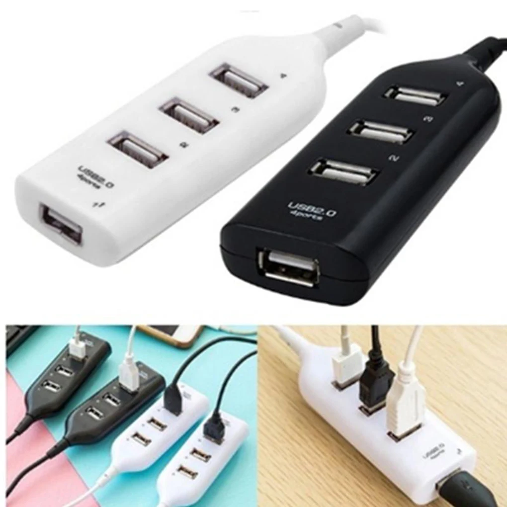 Новинка Портативный 4-портовый концентратор USB 2 0 переходник-расширитель с