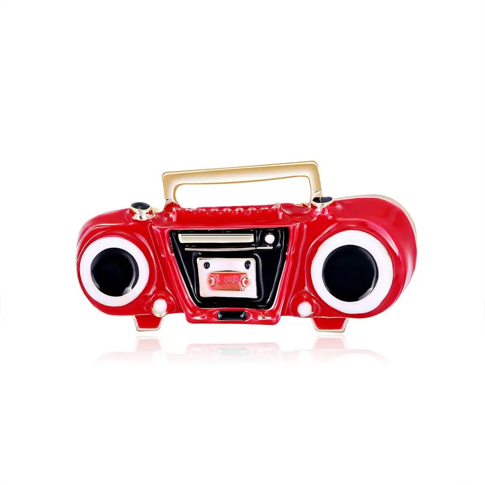 Brooches Women Alloy Retro Sound Radio Tape Dictaphone Brooch Pins Accessories Gifts Al663
