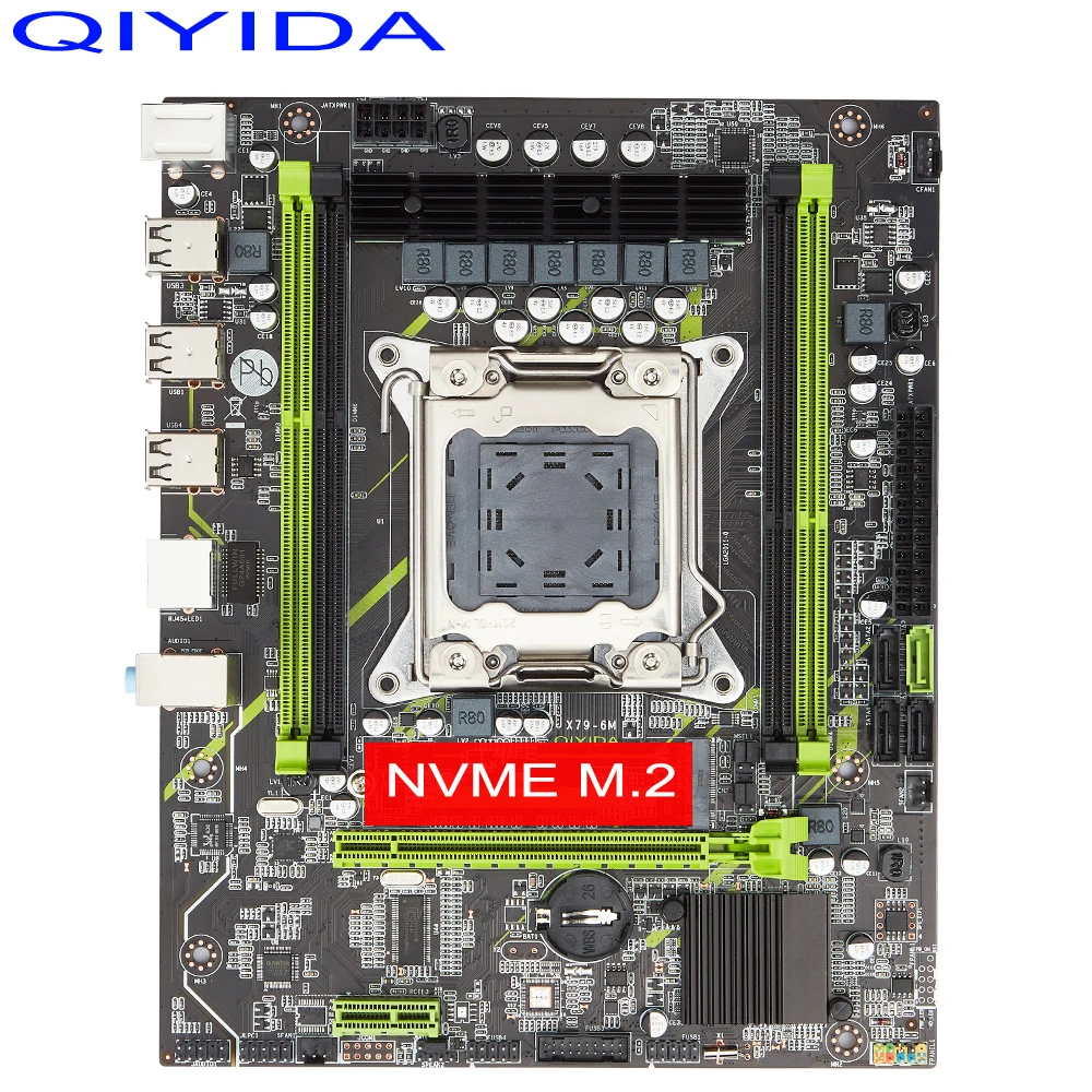 Qiyida X79 материнская плата LGA2011 X79chip SATA3.0 M.2 поддержка памяти DDR3 REGECC и процессор Xeon