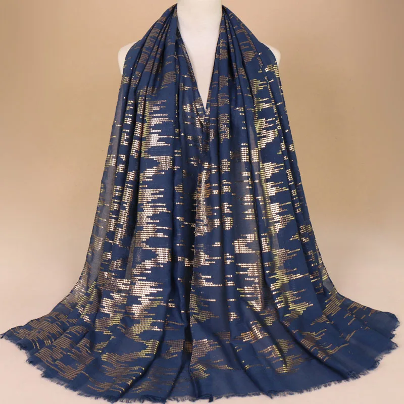 Шифоновый шарф из хлопка и шелка хиджаб шаль модная длинная роскошная