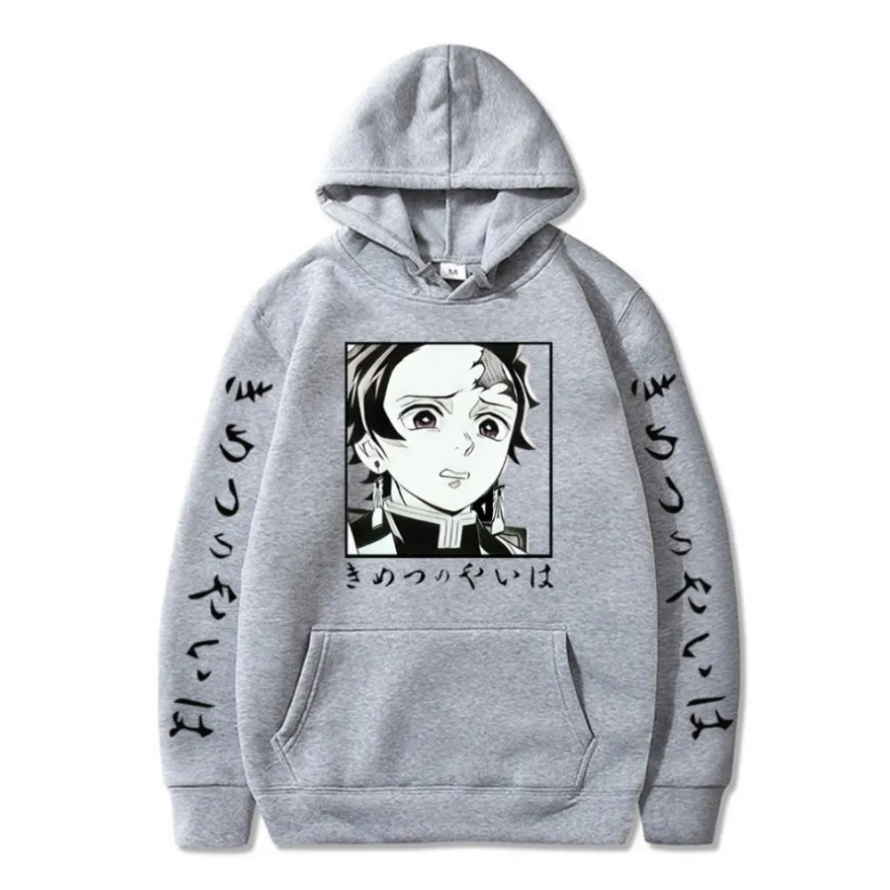 

ZOTTSOZ Japanese Anime Print Hooded Pullovers Women Men 2021 Fashion Casual Loose Harajuku Hoodies Sweatshirts Streetwear Fleece