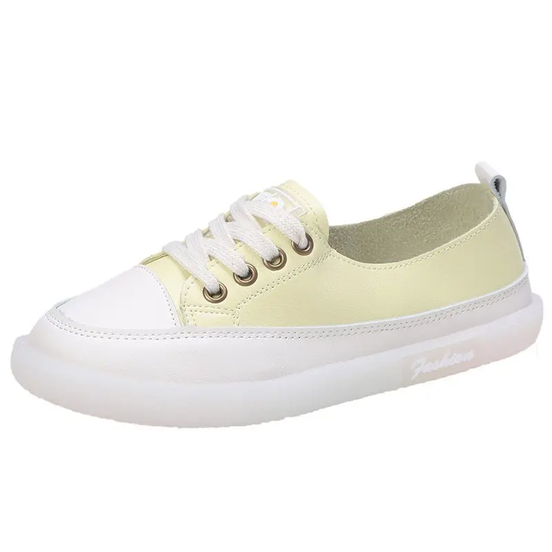 

2020 Fashion Shoes Women's Vulcanized Shoes Spring New Casual Solid Color Leather Shoes Women's Casual White Shoes Sports Shoes