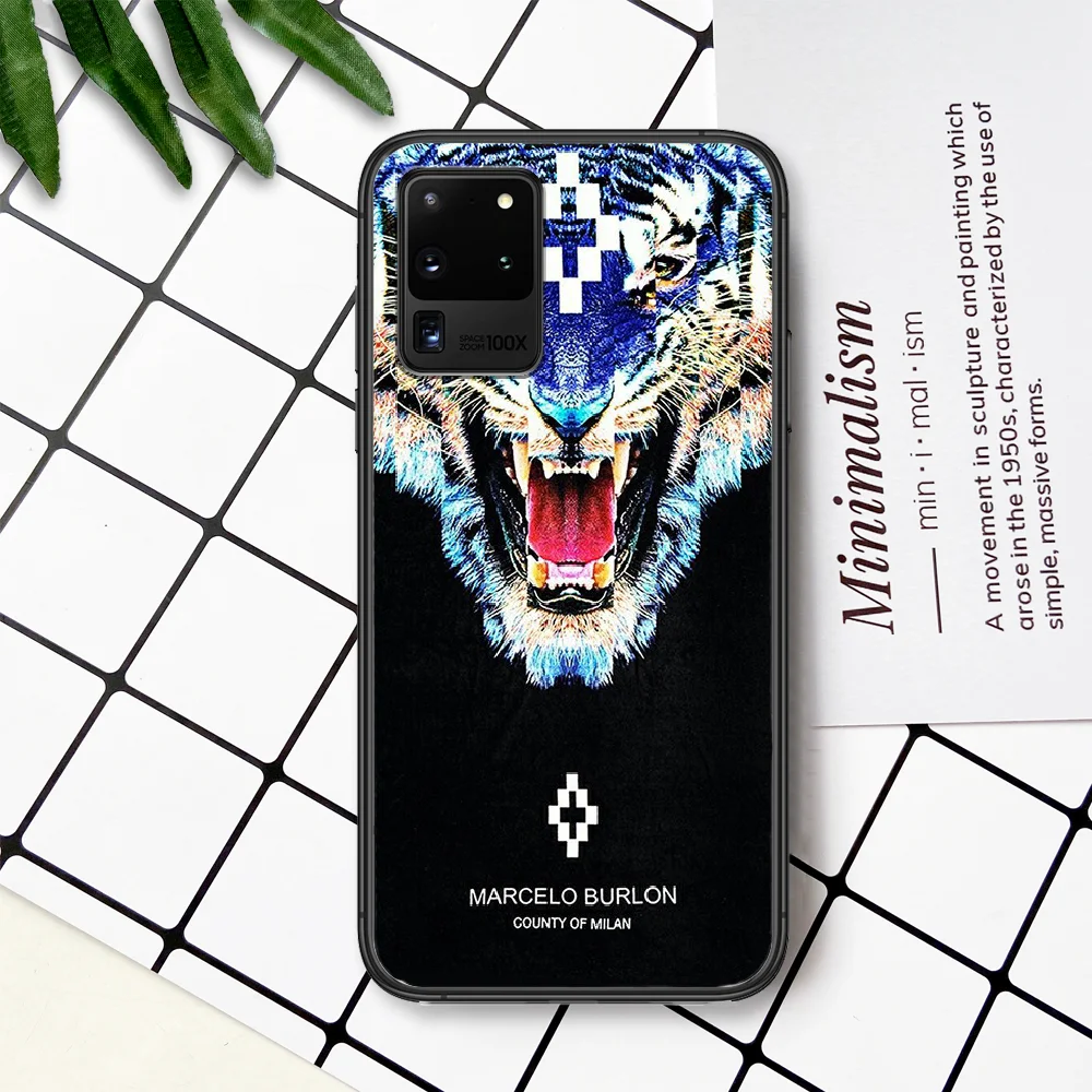 

Fashion Brand Marcelo Burlone Phone Case For Samsung Galaxy Note S 8 9 10 20 Plus E Lite Uitra black Etui Painting Funda Luxury