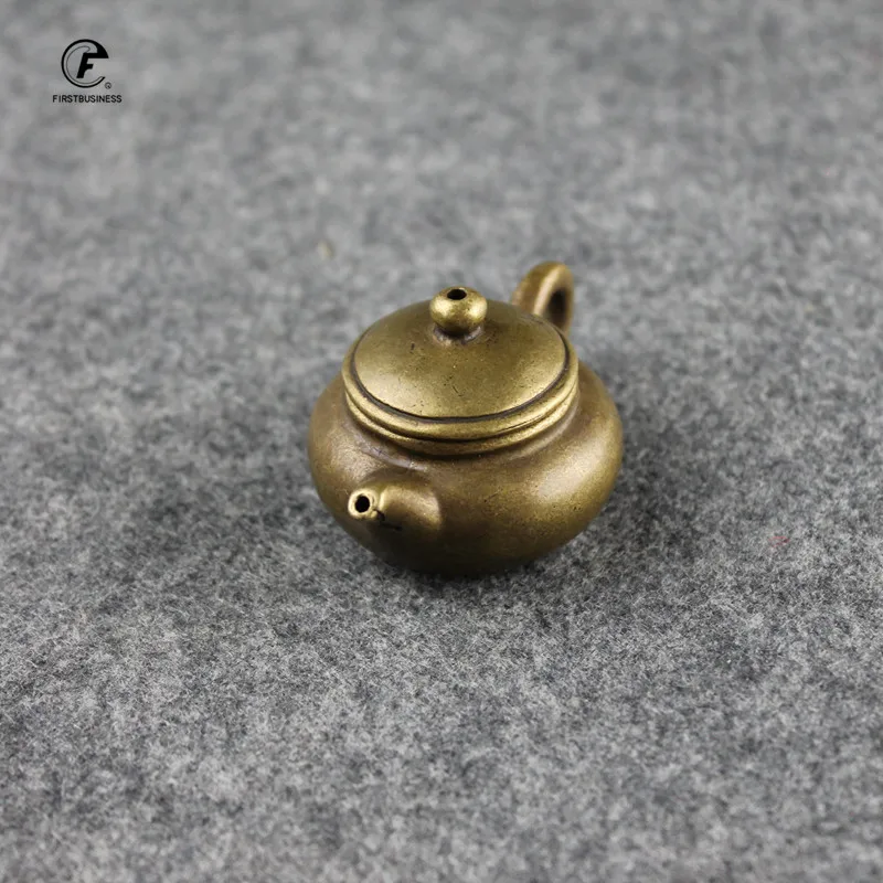 Античный медный мини-чайник на кончик пальца карманная курильница в стиле ретро