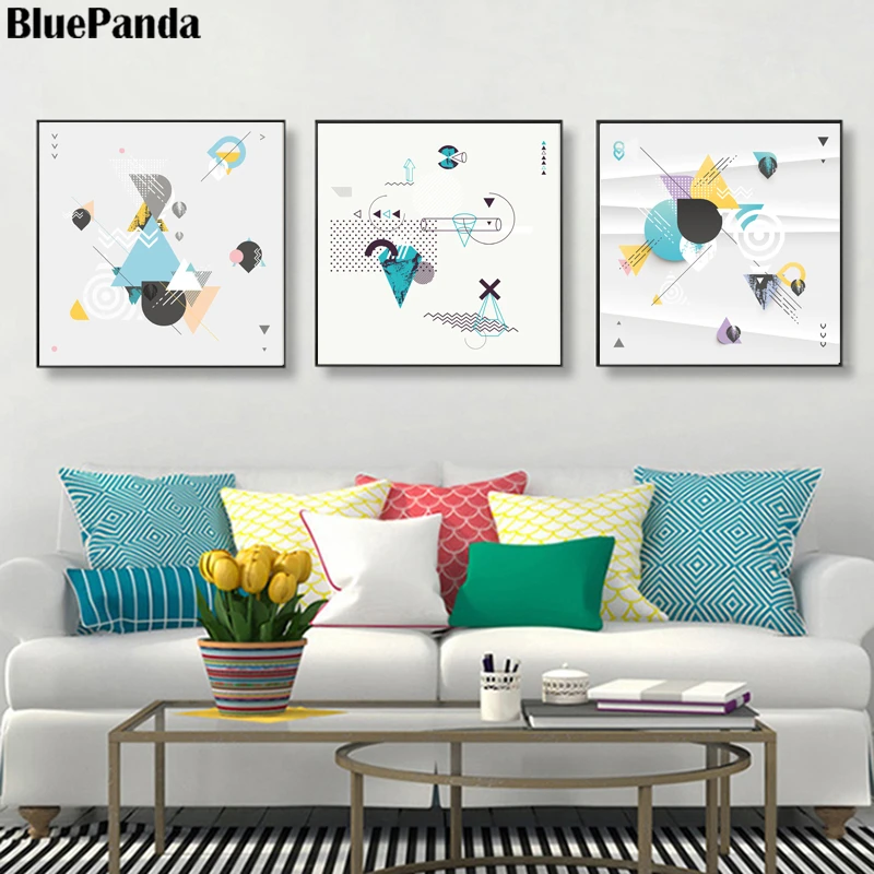 Геометрические скандинавские художественные картины на холсте минималистичный