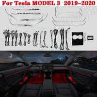 for tesla model 3 2019 2020 ambient light set screen control decorative led 64 colors atmosphere lamp illuminated strip
