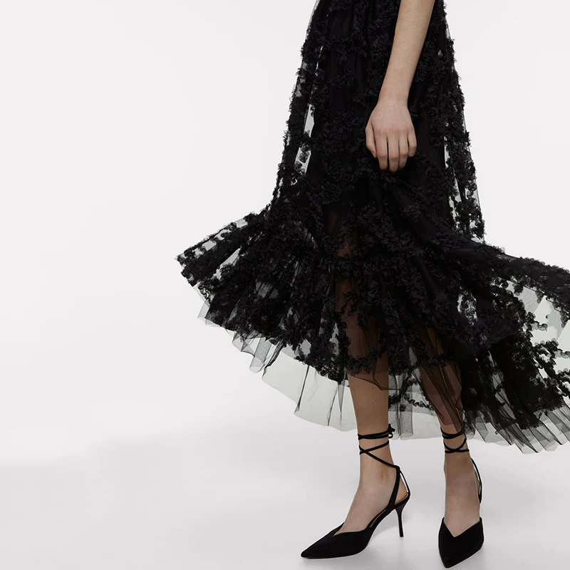 Женское текстурированное платье ZA модное асимметричное без рукавов с высоким