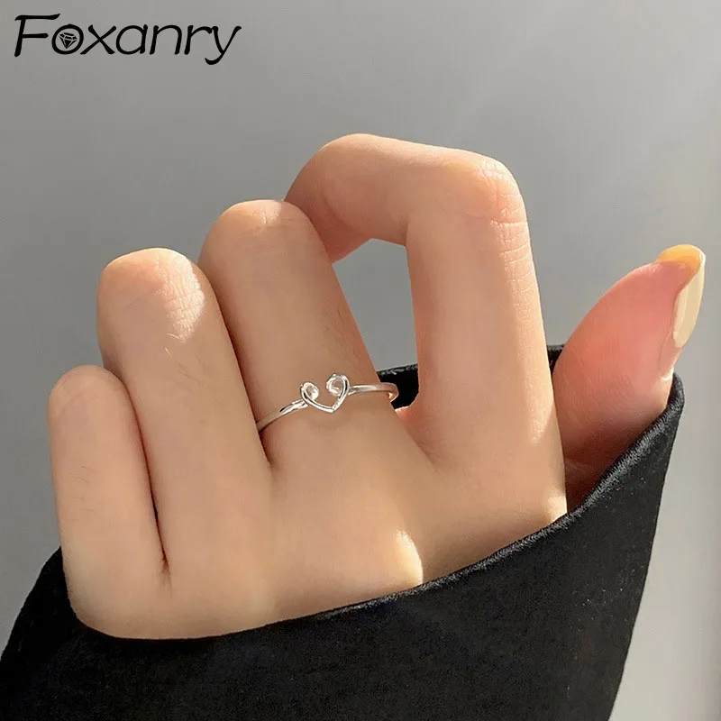 

Женское Открытое кольцо в виде сердца, из серебра 925 пробы