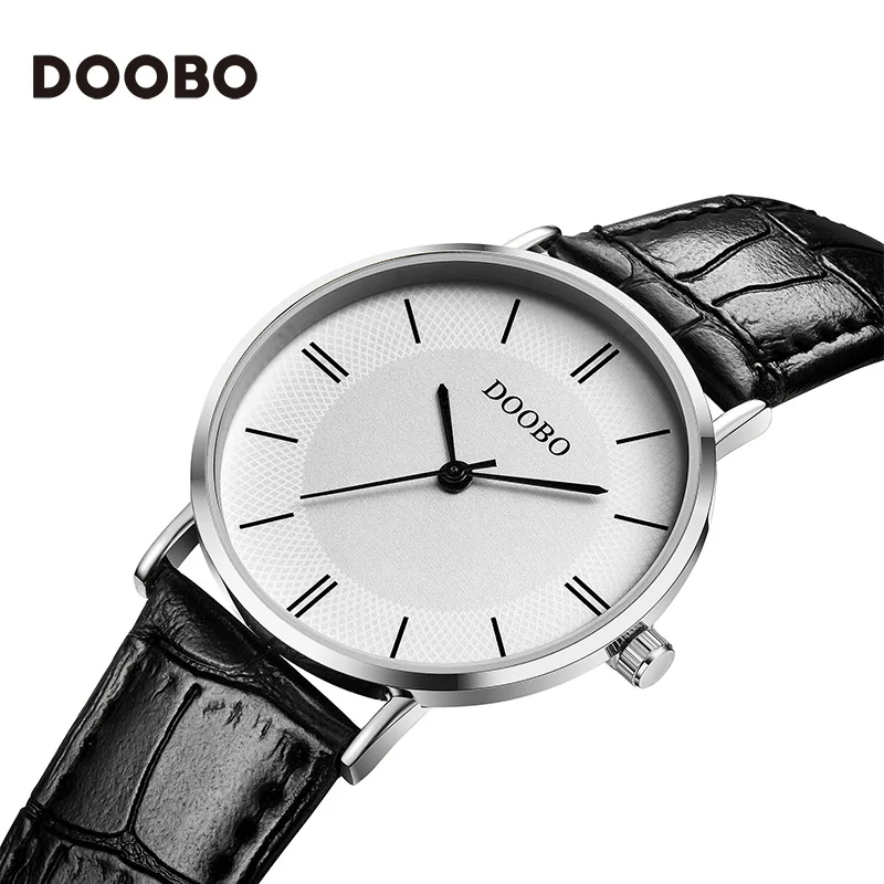 Часы DOOBO Мужские кварцевые с кожаным ремешком деловые Простые Модные Наручные