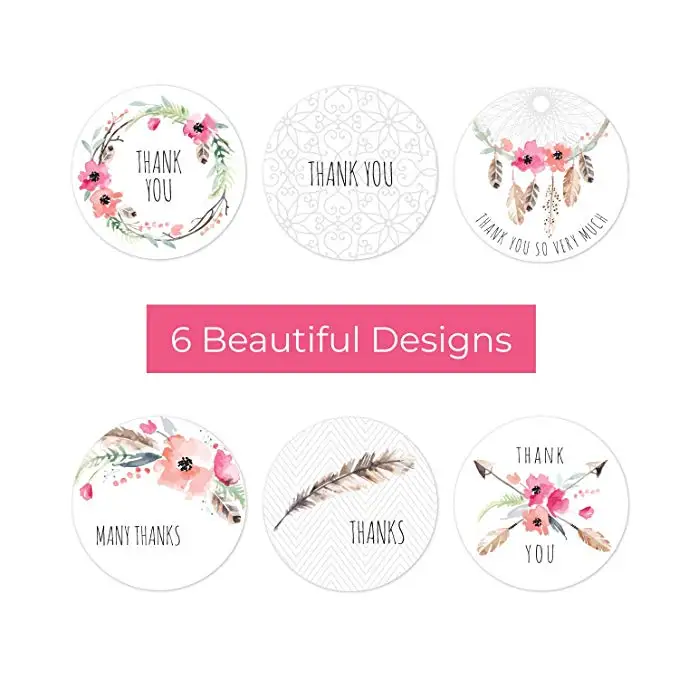 Спасибо наклейки рулон 500 шт клейкие этикетки с цветочным уплотнением для