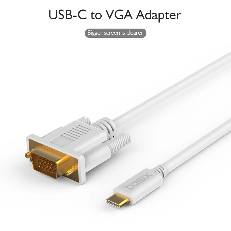 Кабель адаптер Bkscy USB C к VGA кабель конвертер 1080P Type для ноутбука UHD внешний