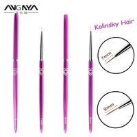 angnya 1pcs 79mm kolinsky hair nail art brush metal handle heart shaped french lines stripe flower drawing liner pen nail tools
