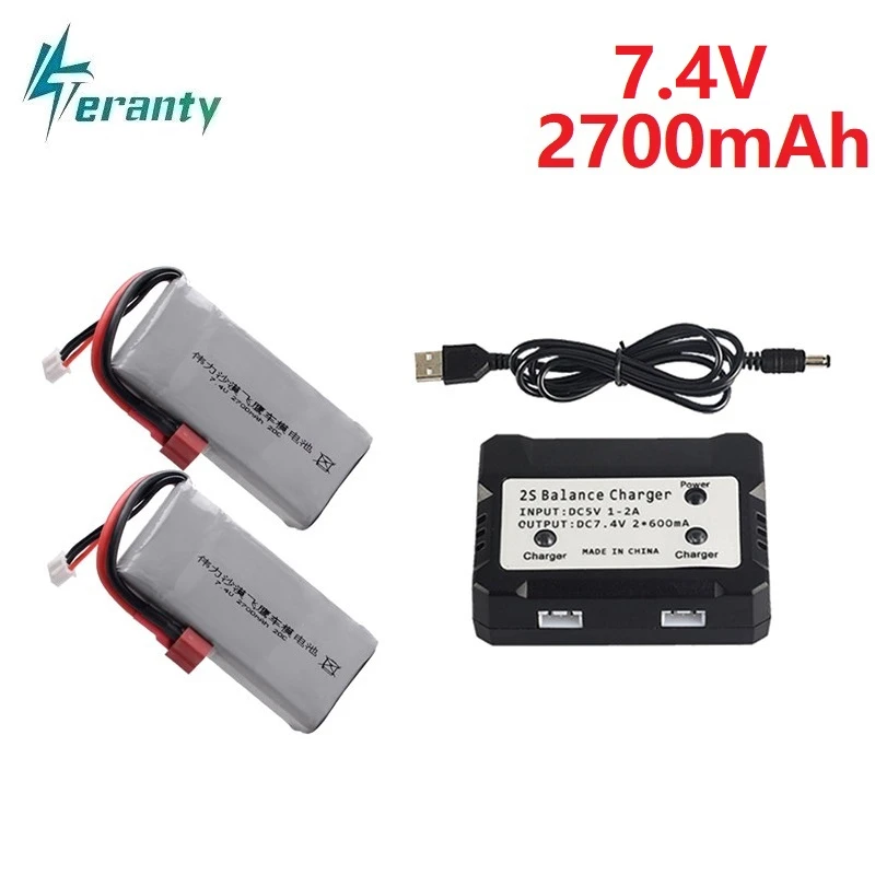 Upgrade 2700mah Lipo Battery For Wltoys 12428 12423 RC Cars 2s 7.4V 2700mAh 20C Max 40C feiyue 03 for Q39 upgrade parts | Игрушки и