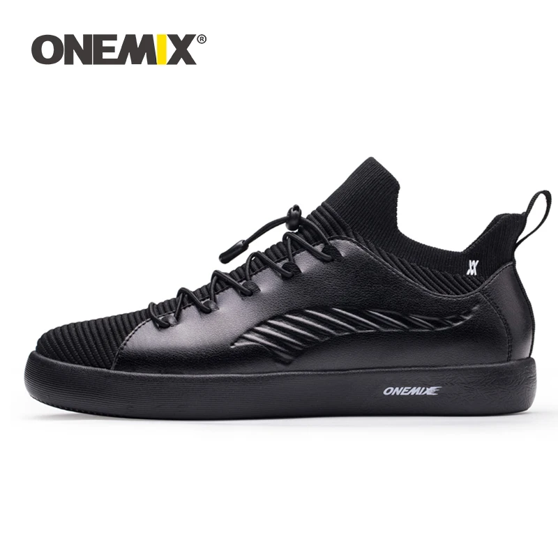 

ONEMIX new fashion Skateboarding Shoes Sneakers For Men Soft Micro Fiber Leather Upper Elastic Outsole Women Shoes Walking
