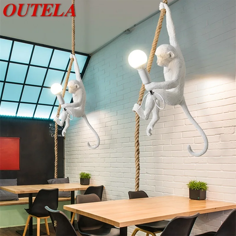 

OUTELA Pendant Lights Contemporary Creative Novel Monkey Shape Decorative For Home Dinning Room