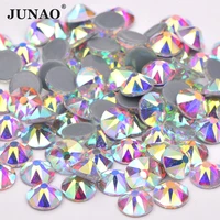junao top quality 16 cut facets ss16 20 30 glitter ab glass hot fix rhinestone iron on transfer crystal stone hotfix strass